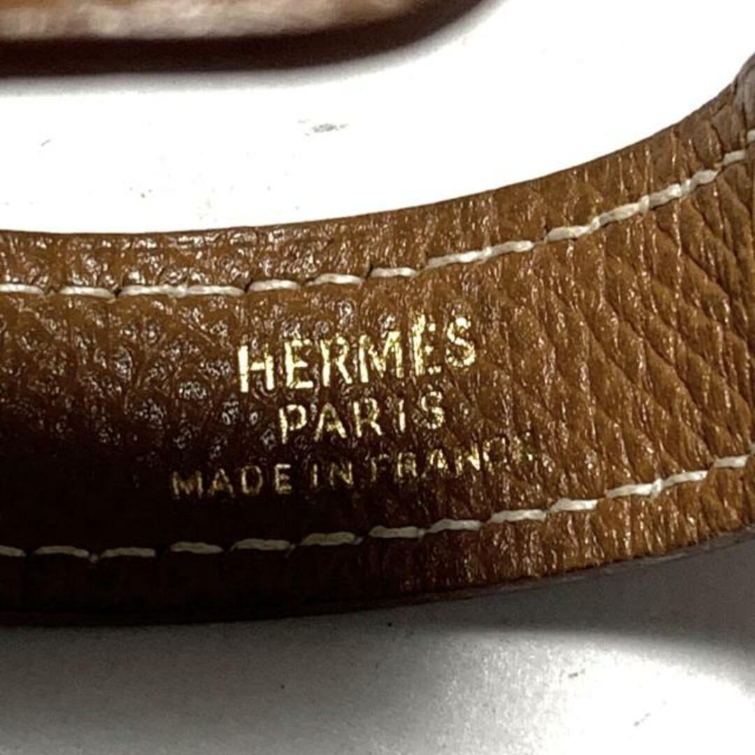 Hermes(エルメス)のHERMES(エルメス) キーホルダー(チャーム) - ブラウン×ゴールド レザー×金属素材 レディースのファッション小物(キーホルダー)の商品写真