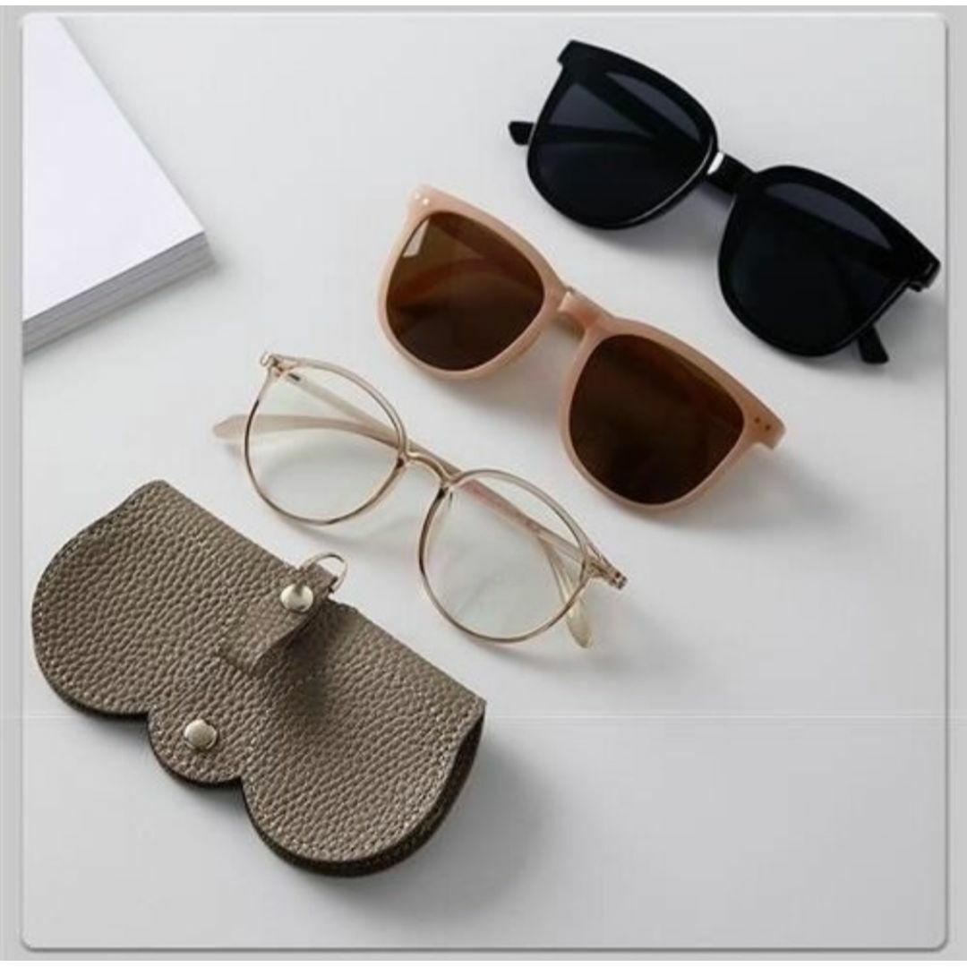 メガネケース　ブラウン　眼鏡　めがね　バッグ　かばん　ストラップ　会社　学校 レディースのファッション小物(サングラス/メガネ)の商品写真