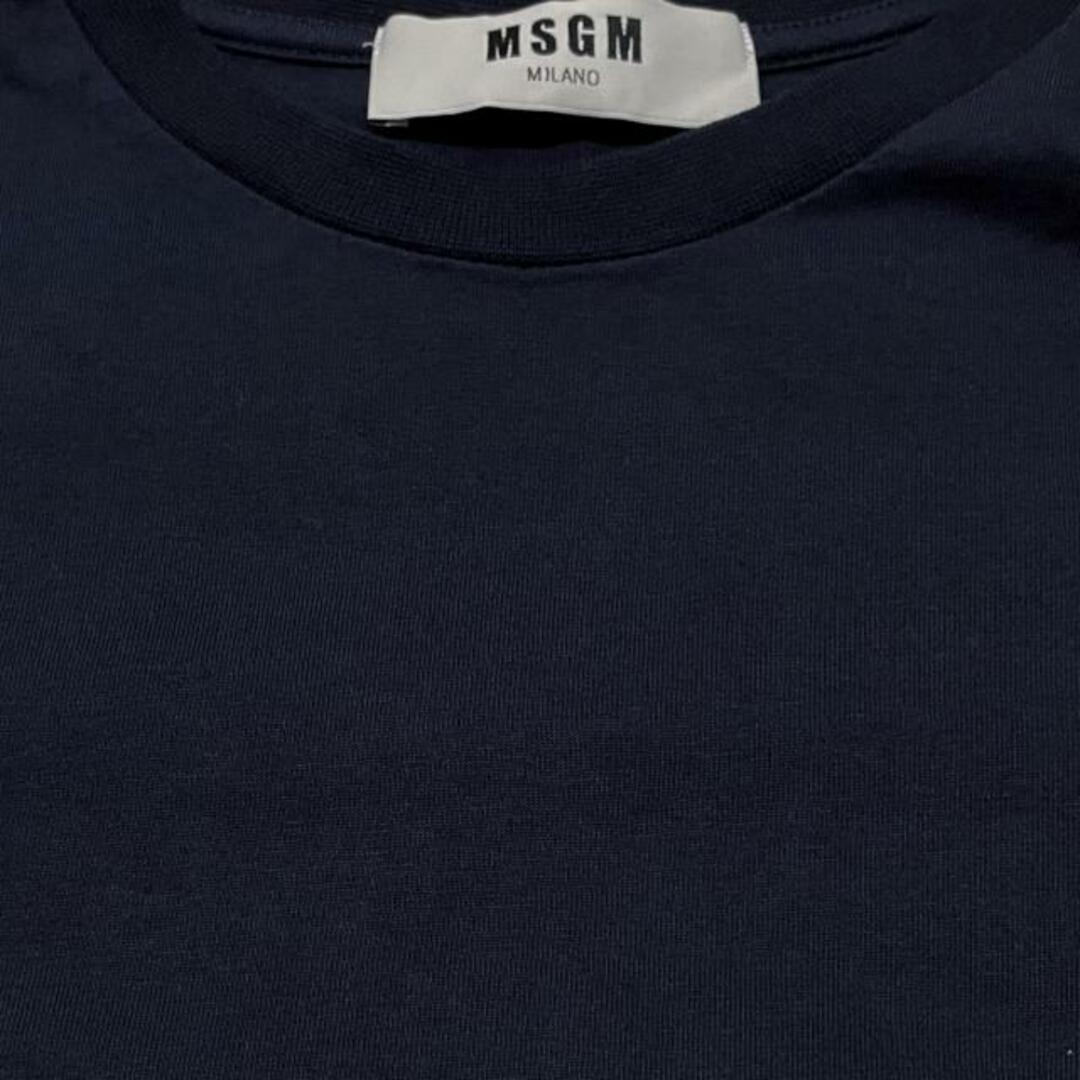 MSGM(エムエスジイエム)のMSGM(エムエスジィエム) 半袖Tシャツ サイズXS レディース美品  - ネイビー クルーネック/フリル レディースのトップス(Tシャツ(半袖/袖なし))の商品写真