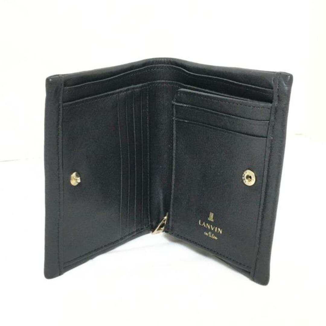 LANVIN en Bleu(ランバンオンブルー)のLANVIN en Bleu(ランバンオンブルー) 2つ折り財布 黒 フェイクパール レザー レディースのファッション小物(財布)の商品写真