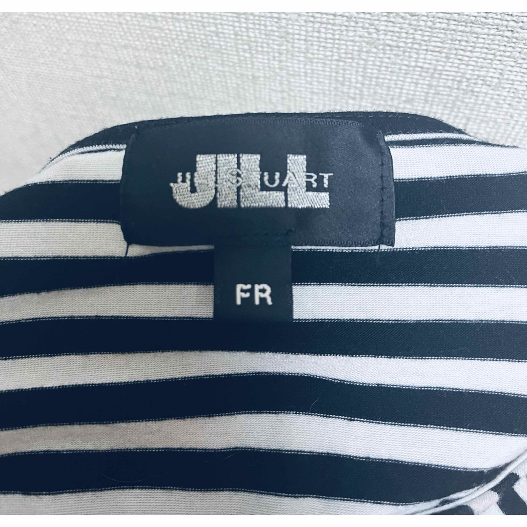 JILL by JILLSTUART(ジルバイジルスチュアート)のジルバイジルスチュアート 半袖 チュールワンピース ボーダー レディースのワンピース(ロングワンピース/マキシワンピース)の商品写真