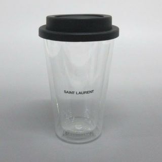 SAINT LAURENT PARIS(サンローランパリ) 食器新品同様  - クリア×黒 タンブラー ガラス×ラバー(その他)