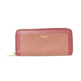 ケイトスペードニューヨーク(kate spade new york)のKate spade(ケイトスペード) 長財布 マルゴースリムコンチネンタル PWRU7100 ピンクベージュ×ピンク ラウンドファスナー レザー(財布)