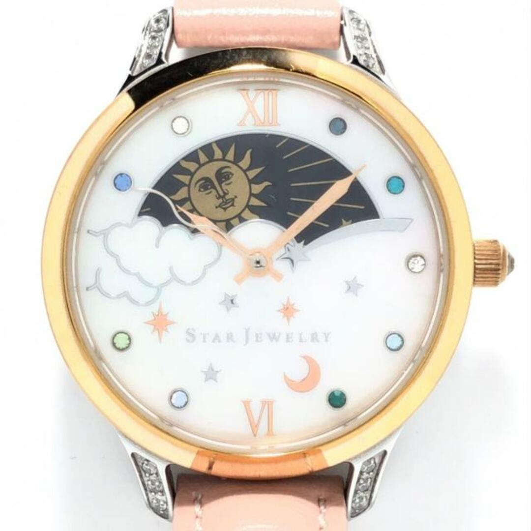 STAR JEWELRY(スタージュエリー)のSTAR JEWELRY(スタージュエリー) 腕時計 - レディース シェル文字盤/ムーンフェイズ ホワイトシェル レディースのファッション小物(腕時計)の商品写真