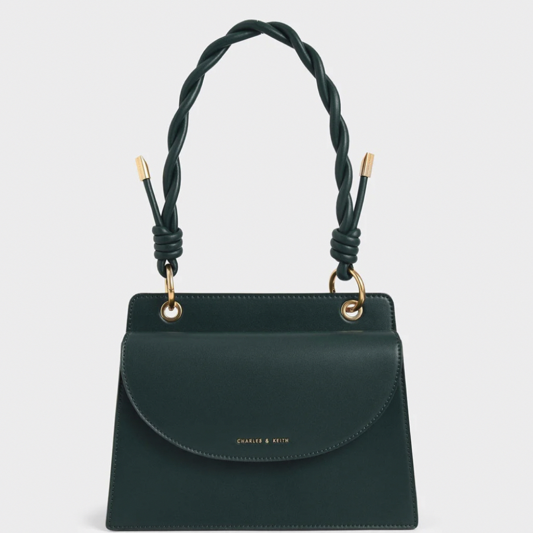 Charles and Keith(チャールズアンドキース)のチャールズアンドキース　ノッティド トップハンドルバッグ （Green） レディースのバッグ(ハンドバッグ)の商品写真