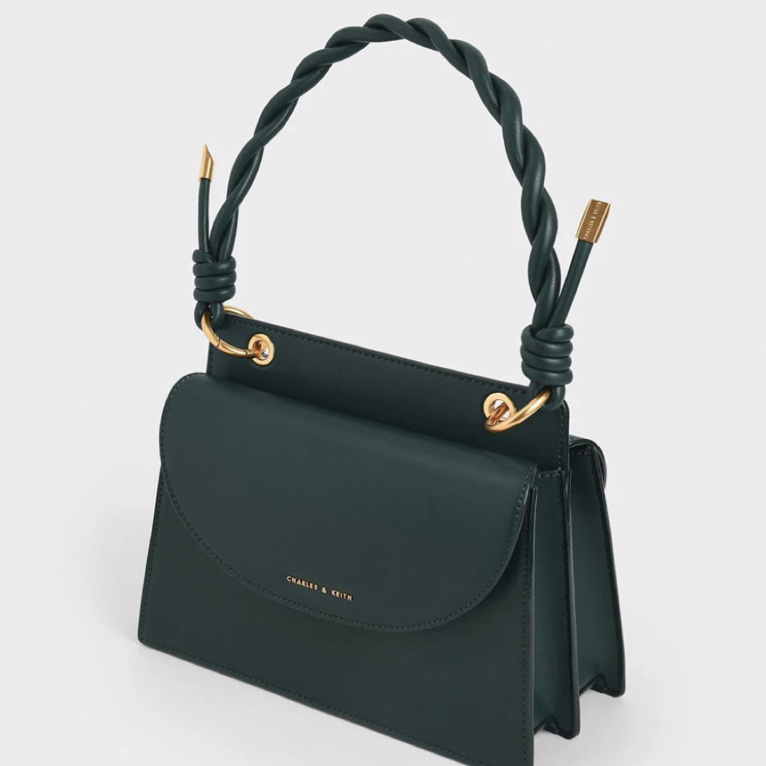 Charles and Keith(チャールズアンドキース)のチャールズアンドキース　ノッティド トップハンドルバッグ （Green） レディースのバッグ(ハンドバッグ)の商品写真