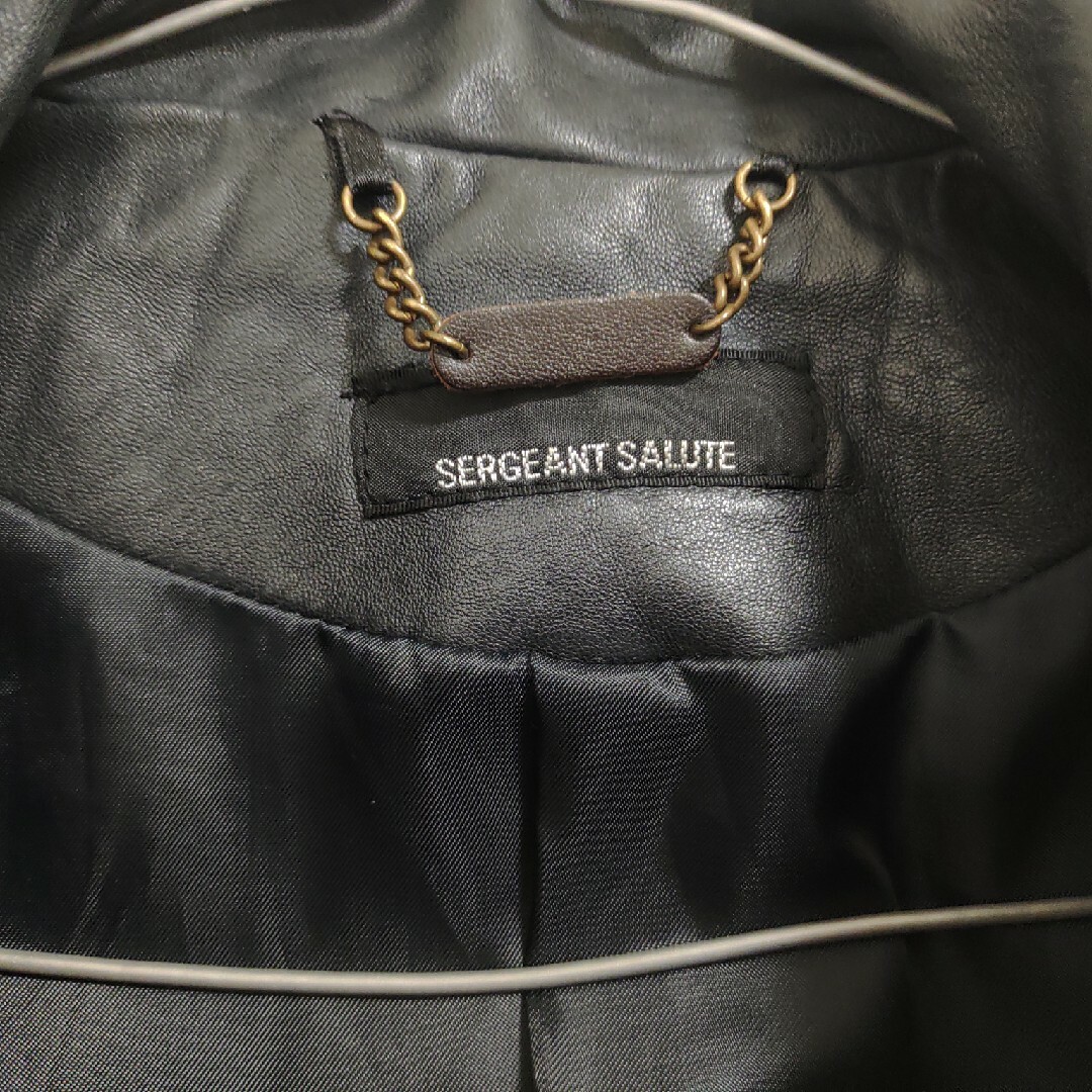 SERGEANT SALUTE(サージェントサルート)のsergeant salute 羊革 シングルライダース レザージャケット 黒S メンズのジャケット/アウター(ライダースジャケット)の商品写真