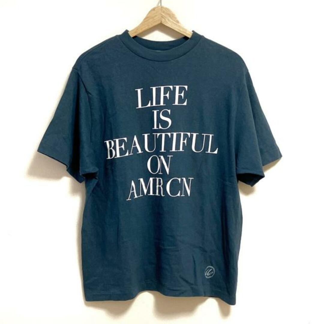 AMERICANA(アメリカーナ)のAMERICANA(アメリカーナ) 半袖Tシャツ レディース - ネイビー×白 レディースのトップス(Tシャツ(半袖/袖なし))の商品写真