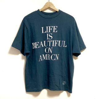 アメリカーナ(AMERICANA)のAMERICANA(アメリカーナ) 半袖Tシャツ レディース - ネイビー×白(Tシャツ(半袖/袖なし))