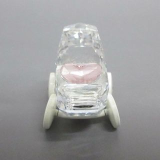 スワロフスキー(SWAROVSKI)のSWAROVSKI(スワロフスキー) 小物 - クリア×ピンク×アイボリー 置物/ベビーカー スワロフスキークリスタル×金属素材(その他)