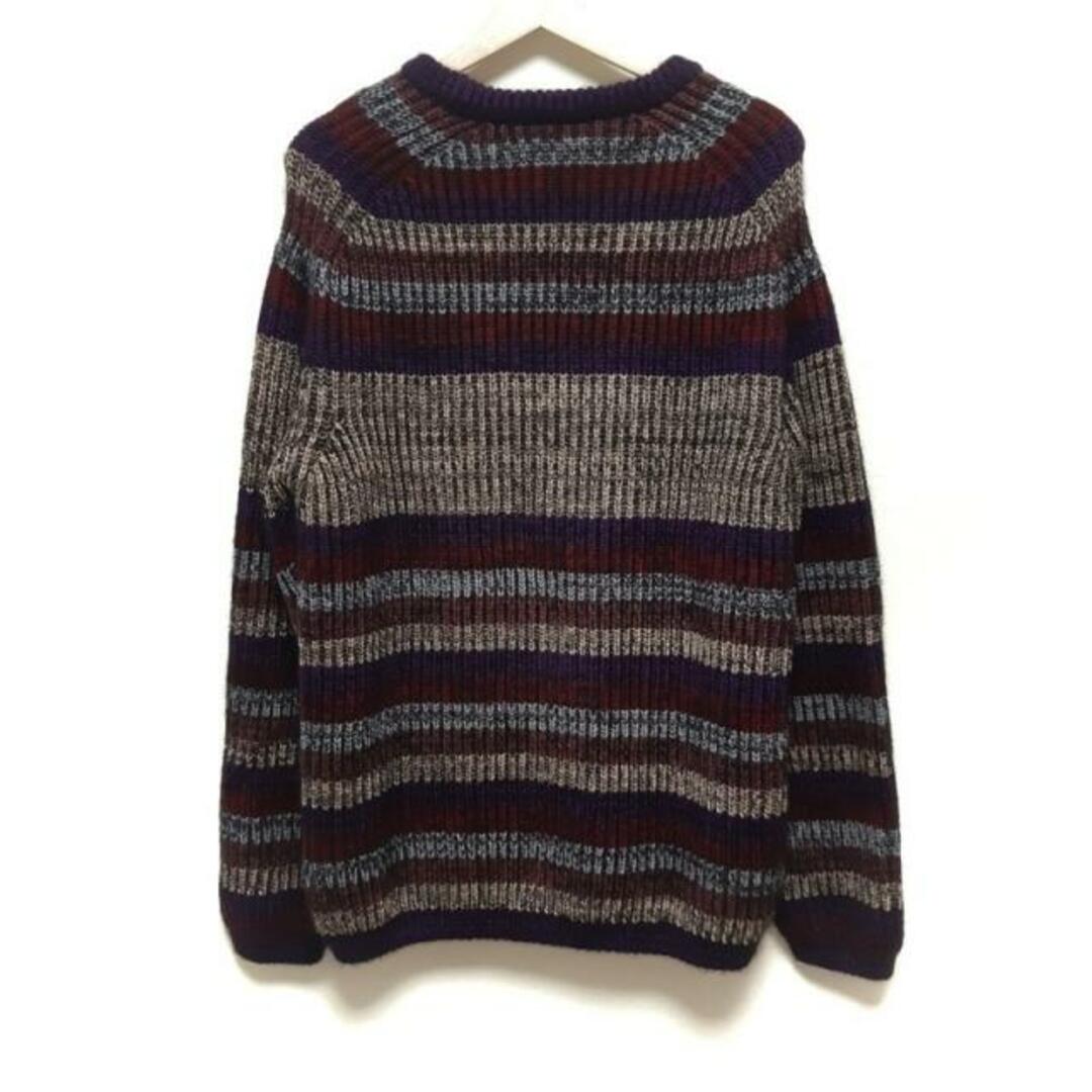 MISSONI(ミッソーニ)のMISSONI(ミッソーニ) 長袖セーター サイズ52 XL レディース美品  - パープル×マルチ ボーダー レディースのトップス(ニット/セーター)の商品写真