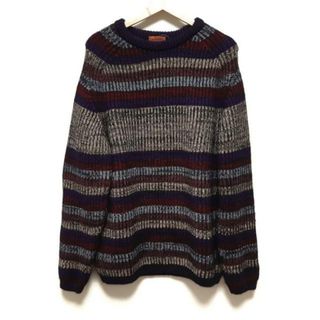 ミッソーニ(MISSONI)のMISSONI(ミッソーニ) 長袖セーター サイズ52 XL レディース美品  - パープル×マルチ ボーダー(ニット/セーター)