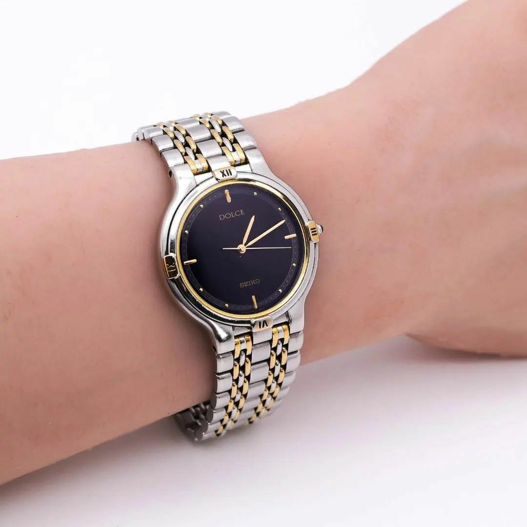 SEIKO(セイコー)の《人気》SEIKO Dolce 腕時計 ブラック メンズ ヴィンテージ クォーツ メンズの時計(腕時計(アナログ))の商品写真