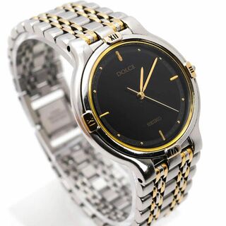 セイコー(SEIKO)の《人気》SEIKO Dolce 腕時計 ブラック メンズ ヴィンテージ クォーツ(腕時計(アナログ))