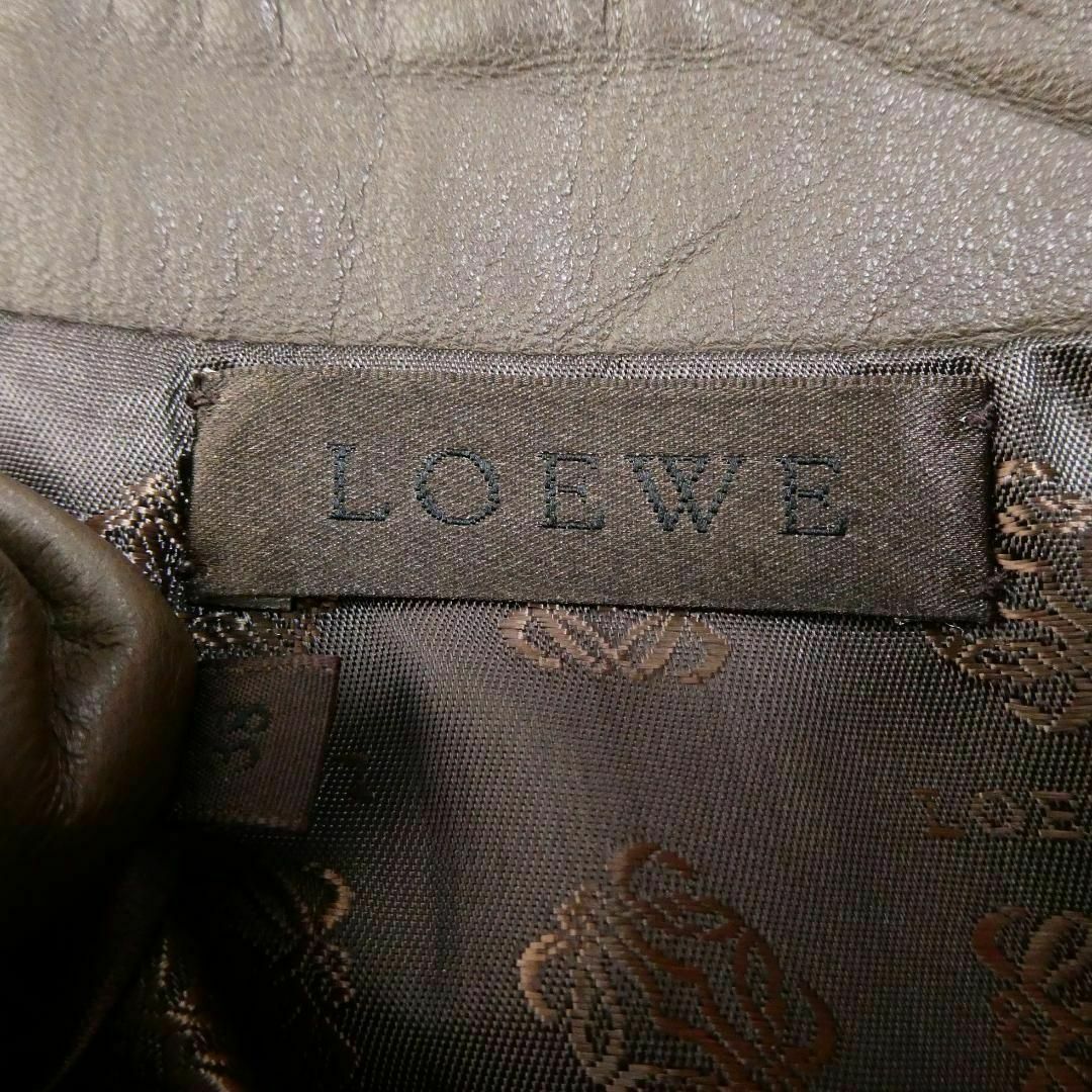 LOEWE(ロエベ)の美品 LOEWE ラムレザー 膝丈 ミディ丈 台形スカート レディースのスカート(ひざ丈スカート)の商品写真