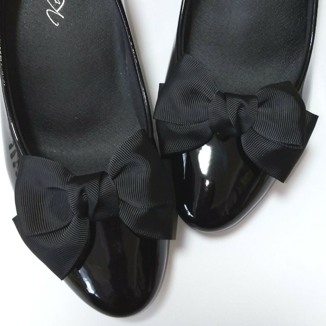 【ハンドメイド】黒グログランリボンのシューズクリップ ハンドメイドのファッション小物(その他)の商品写真