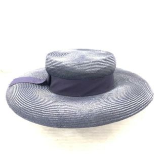 ボルサリーノ(Borsalino)のBorsalino(ボルサリーノ) ハット - ダークネイビー リボン 天然草木(パラシゾール)×レーヨン×コットン(ハット)