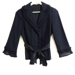 トゥービーシック(TO BE CHIC)のTO BE CHIC(トゥービーシック) ジャケット サイズ40 M レディース美品  - 黒 七分袖/フリル/春/夏(その他)