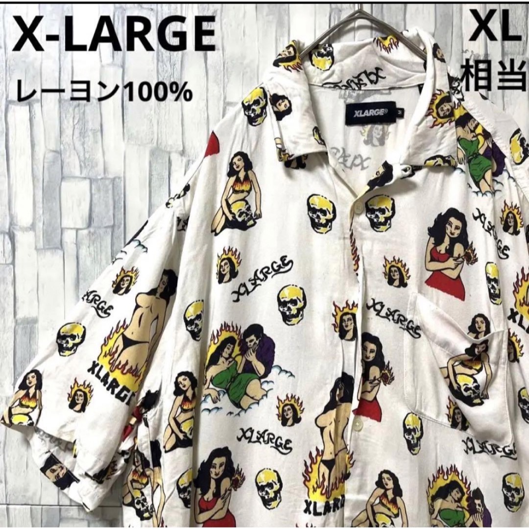 XLARGE(エクストララージ)のエクストララージ 半袖 開襟 オープンカラーシャツ アロハ 総柄 M レーヨン メンズのトップス(シャツ)の商品写真