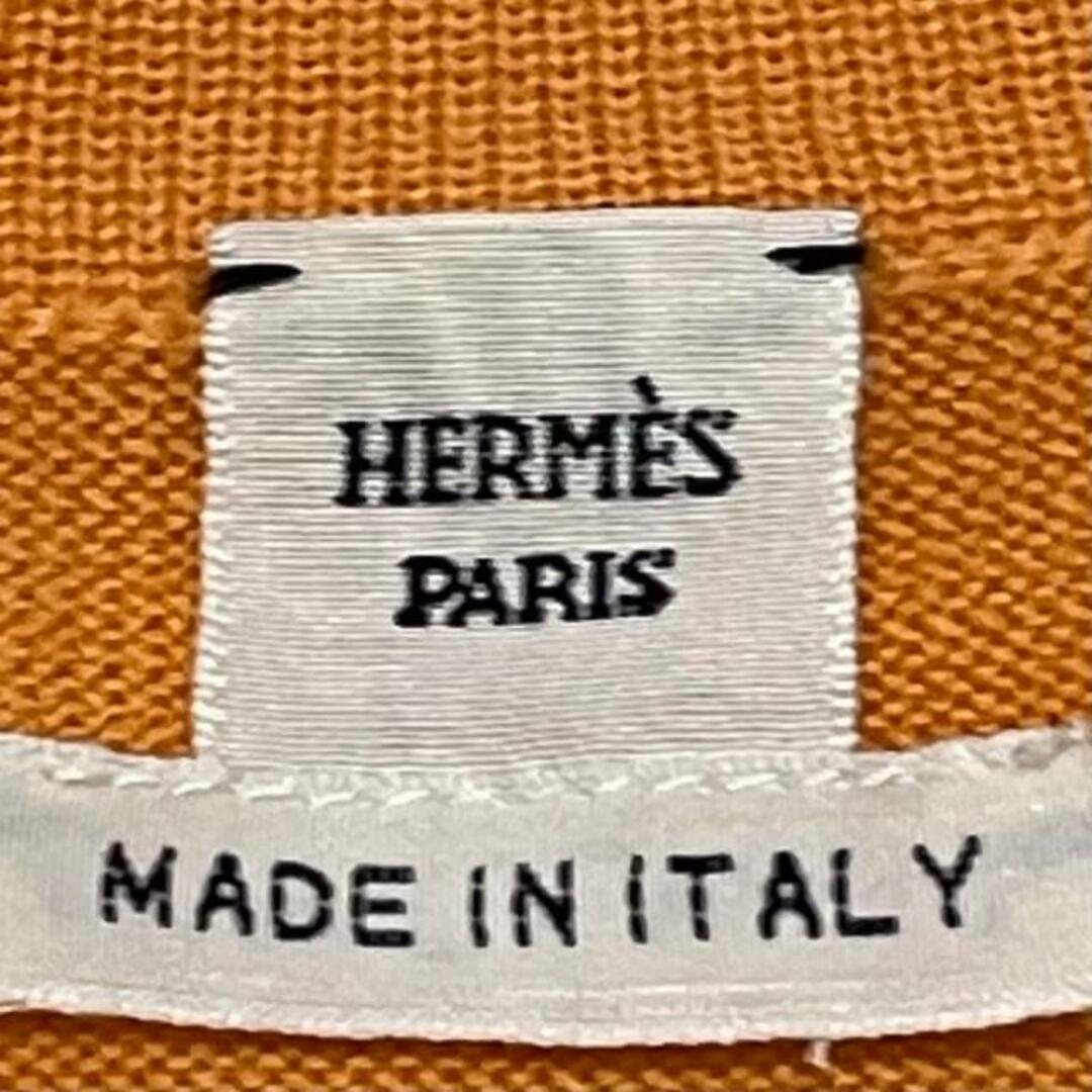 Hermes(エルメス)のHERMES(エルメス) カーディガン サイズ36 S レディース - オレンジ 長袖/カシミヤ レディースのトップス(カーディガン)の商品写真