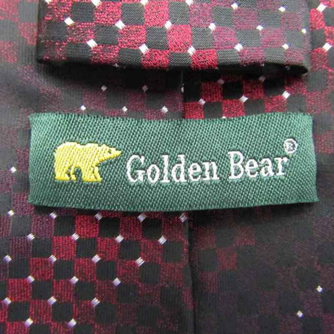 Golden Bear(ゴールデンベア)のゴールデンベア ブランドネクタイ チェック柄 格子柄 グラデーション シルク メンズ ワインレッド Golden Bear メンズのファッション小物(ネクタイ)の商品写真