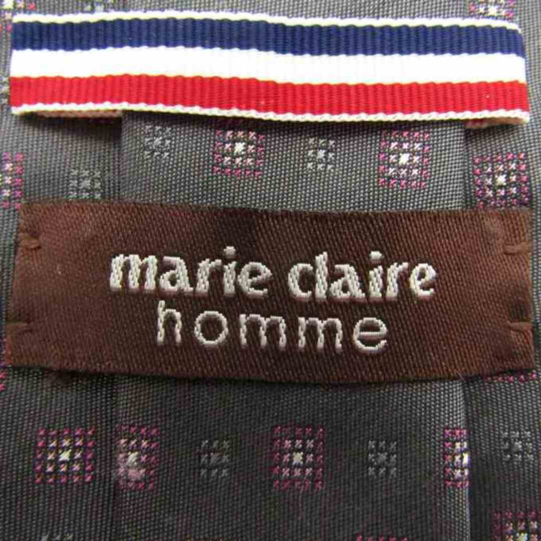 Marie Claire(マリクレール)のマリクレール ブランドネクタイ 小紋柄 スクエア柄 シルク メンズ グレー mariclaire メンズのファッション小物(ネクタイ)の商品写真