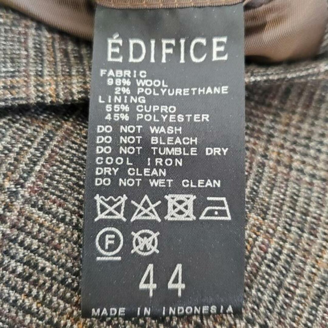 EDIFICE(エディフィス)のEDIFICE(エディフィス) ジャケット サイズ44 L メンズ美品  - ダークグレー×ダークブラウン 長袖/チェック柄/春/秋 メンズのジャケット/アウター(その他)の商品写真