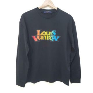 ルイヴィトン(LOUIS VUITTON)のLOUIS VUITTON(ルイヴィトン) 長袖Tシャツ サイズXS メンズ美品  LVフェードプリンテッドロングスリーブTシャツ 黒×マルチ クルーネック/23SS(Tシャツ/カットソー(七分/長袖))