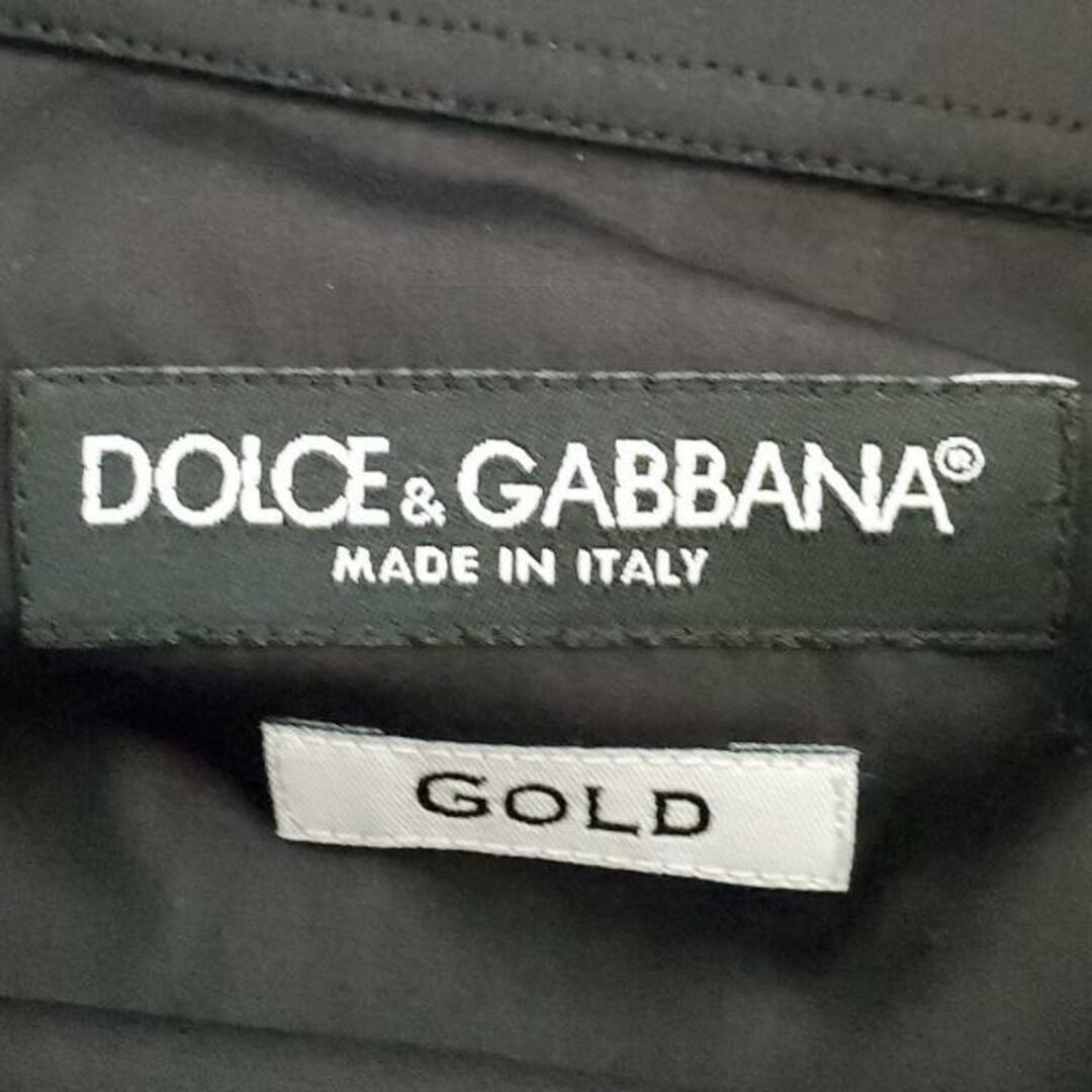 DOLCE&GABBANA(ドルチェアンドガッバーナ)のDOLCE&GABBANA(ドルチェアンドガッバーナ) 長袖シャツ サイズ31 メンズ美品  - 黒 GOLD メンズのトップス(シャツ)の商品写真