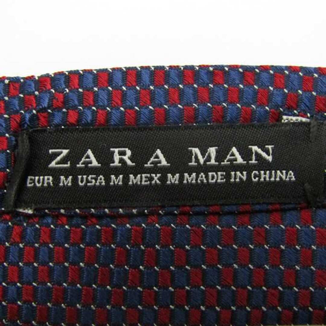 ZARA(ザラ)のザラ ブランドネクタイ チェック柄 格子柄 ドット シルク メンズ ネイビー ZARA メンズのファッション小物(ネクタイ)の商品写真