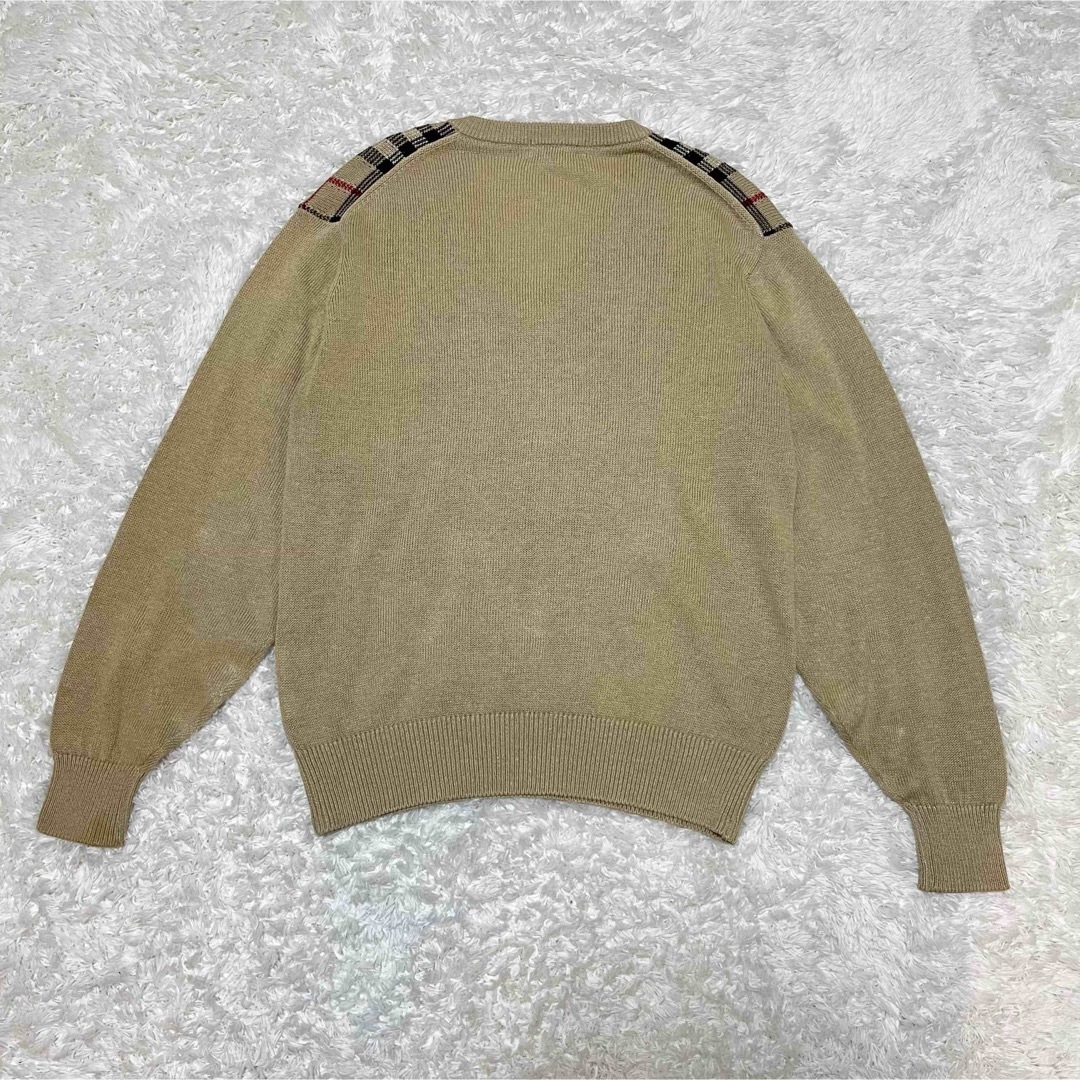 BURBERRY(バーバリー)の美品　BURBERRY セーター ノバチェック　M  麻　綿 メンズのトップス(ニット/セーター)の商品写真