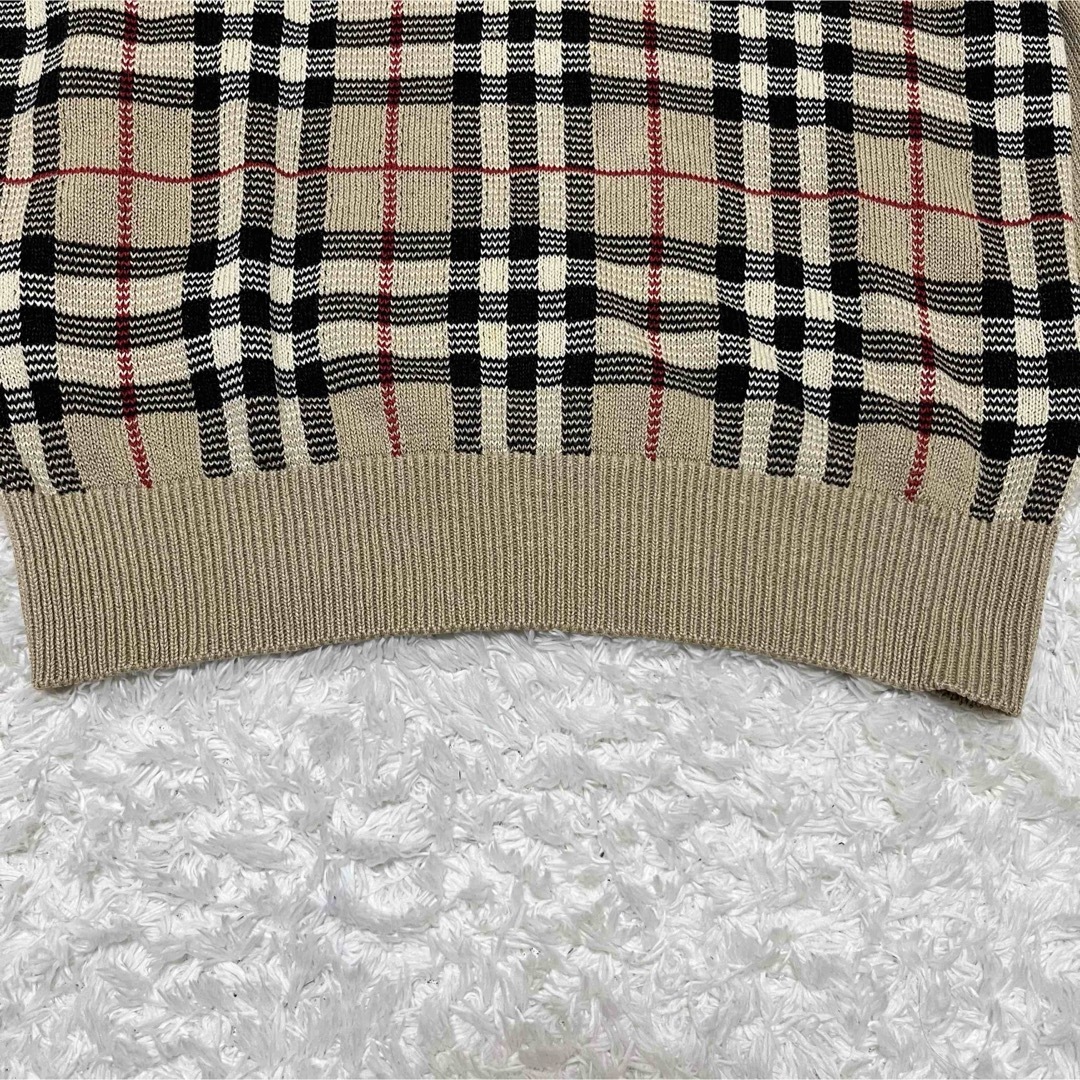 BURBERRY(バーバリー)の美品　BURBERRY セーター ノバチェック　M  麻　綿 メンズのトップス(ニット/セーター)の商品写真