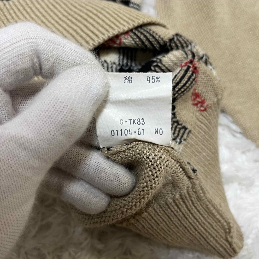 BURBERRY(バーバリー)の美品　BURBERRY セーター ノバチェック　M  麻　綿 メンズのトップス(ニット/セーター)の商品写真