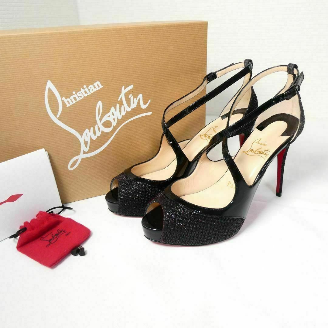 Christian Louboutin(クリスチャンルブタン)の極美品 Christian Louboutin エナメル×グリッター パンプス レディースの靴/シューズ(ハイヒール/パンプス)の商品写真