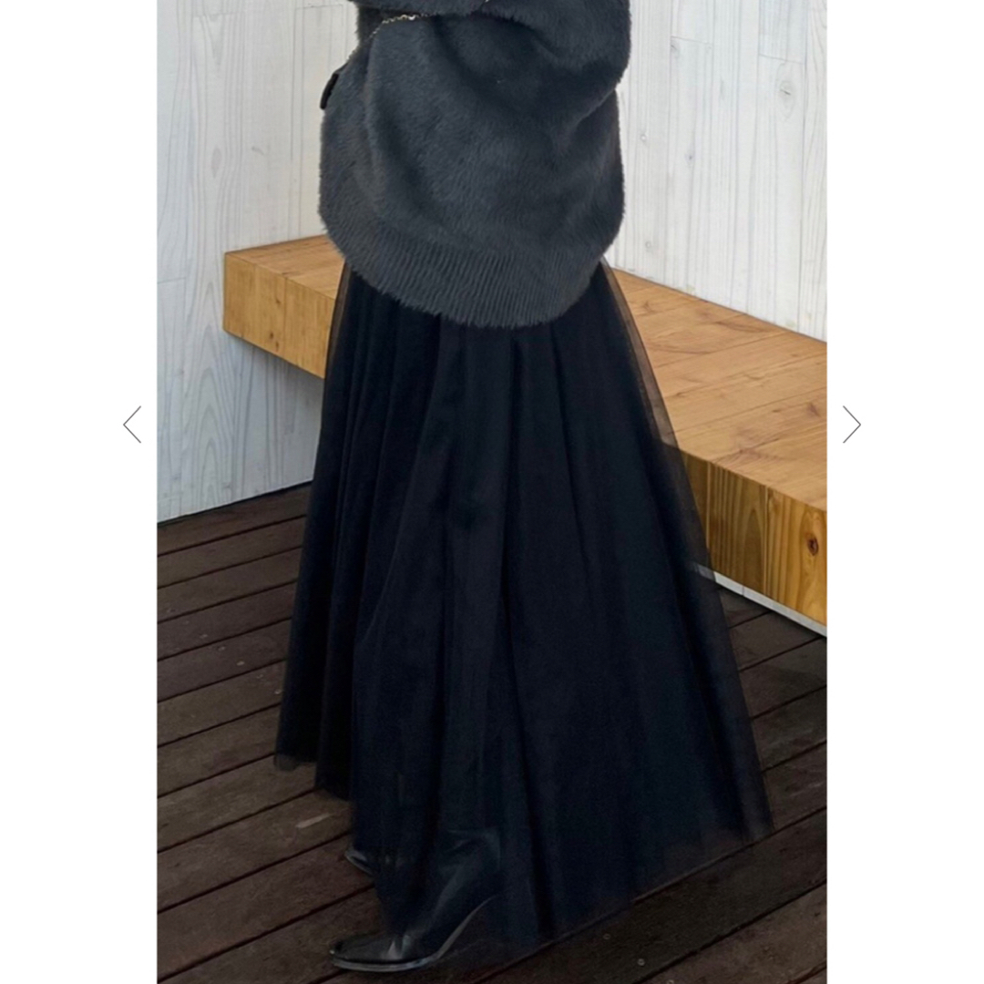 BONJOUR SAGAN(ボンジュールサガン)のBonjour sagan  バックゴムボリュームチュールスカート レディースのスカート(ロングスカート)の商品写真