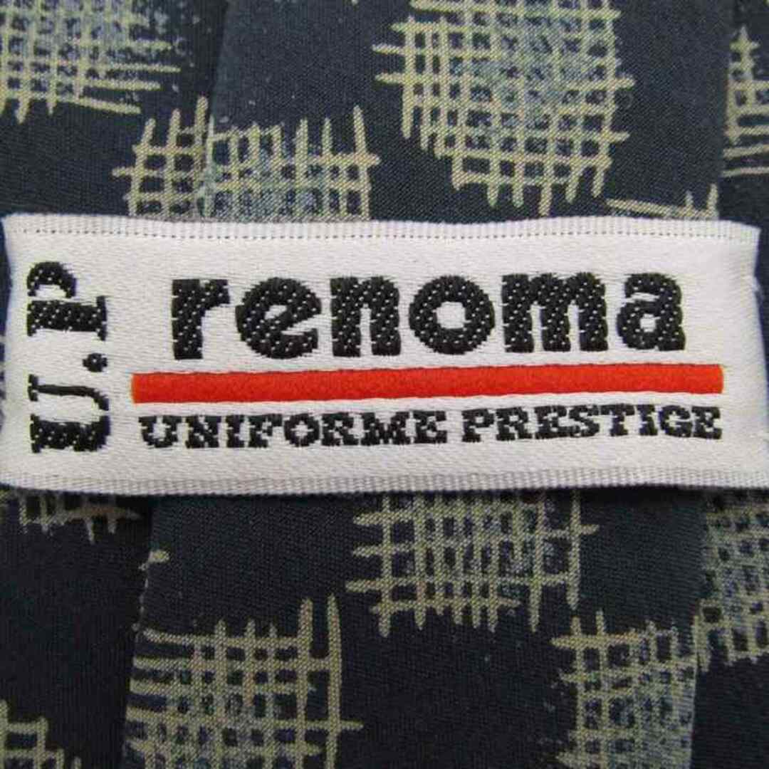 RENOMA(レノマ)のレノマ ブランドネクタイ ドット 格子柄 パネル柄 シルク 日本製 メンズ グレー renoma メンズのファッション小物(ネクタイ)の商品写真