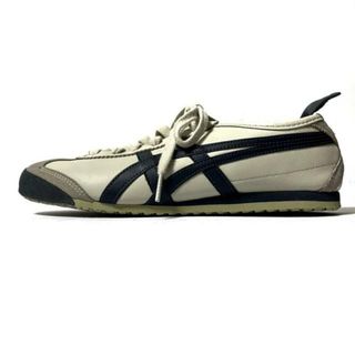 オニツカタイガー(Onitsuka Tiger)のasics Onitsuka Tiger(アシックス・オニツカタイガー) スニーカー 24.5 レディース美品  - アイボリー×ダークネイビー×グレー レザー×スエード(スニーカー)