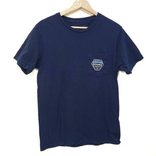 パタゴニア(patagonia)のPatagonia(パタゴニア) 半袖Tシャツ サイズS メンズ美品  - ネイビー クルーネック(Tシャツ/カットソー(半袖/袖なし))