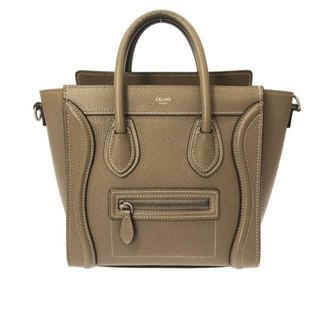 セリーヌ(celine)のCELINE(セリーヌ) ハンドバッグ ラゲージナノショッパー 189243DRU.09SO スリ(グレーベージュ) ドラムドカーフスキン(ハンドバッグ)