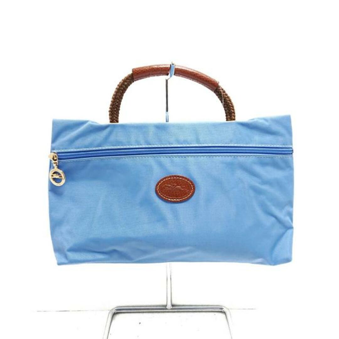 LONGCHAMP(ロンシャン)のLONGCHAMP(ロンシャン) ハンドバッグ - 2524089HT164 ライトブルー×ブラウン ナイロン×レザー レディースのバッグ(ハンドバッグ)の商品写真