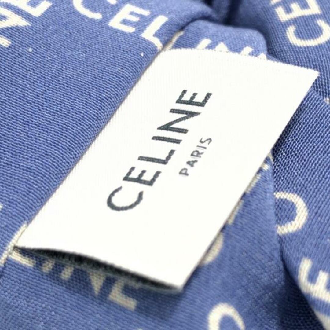 celine(セリーヌ)のCELINE(セリーヌ) シュシュ - 46Z252SIB.33GE.TU シルク×金属素材 ブルーグレー×白×ゴールド レディースのヘアアクセサリー(ヘアゴム/シュシュ)の商品写真