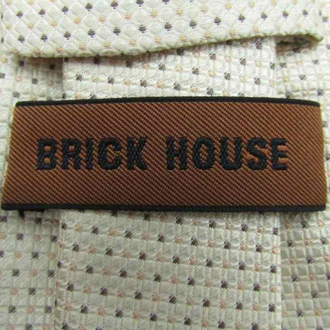 ブリックハウス ブランドネクタイ ドット 格子柄 シルク メンズ ベージュ BRICK HOUSE メンズのファッション小物(ネクタイ)の商品写真