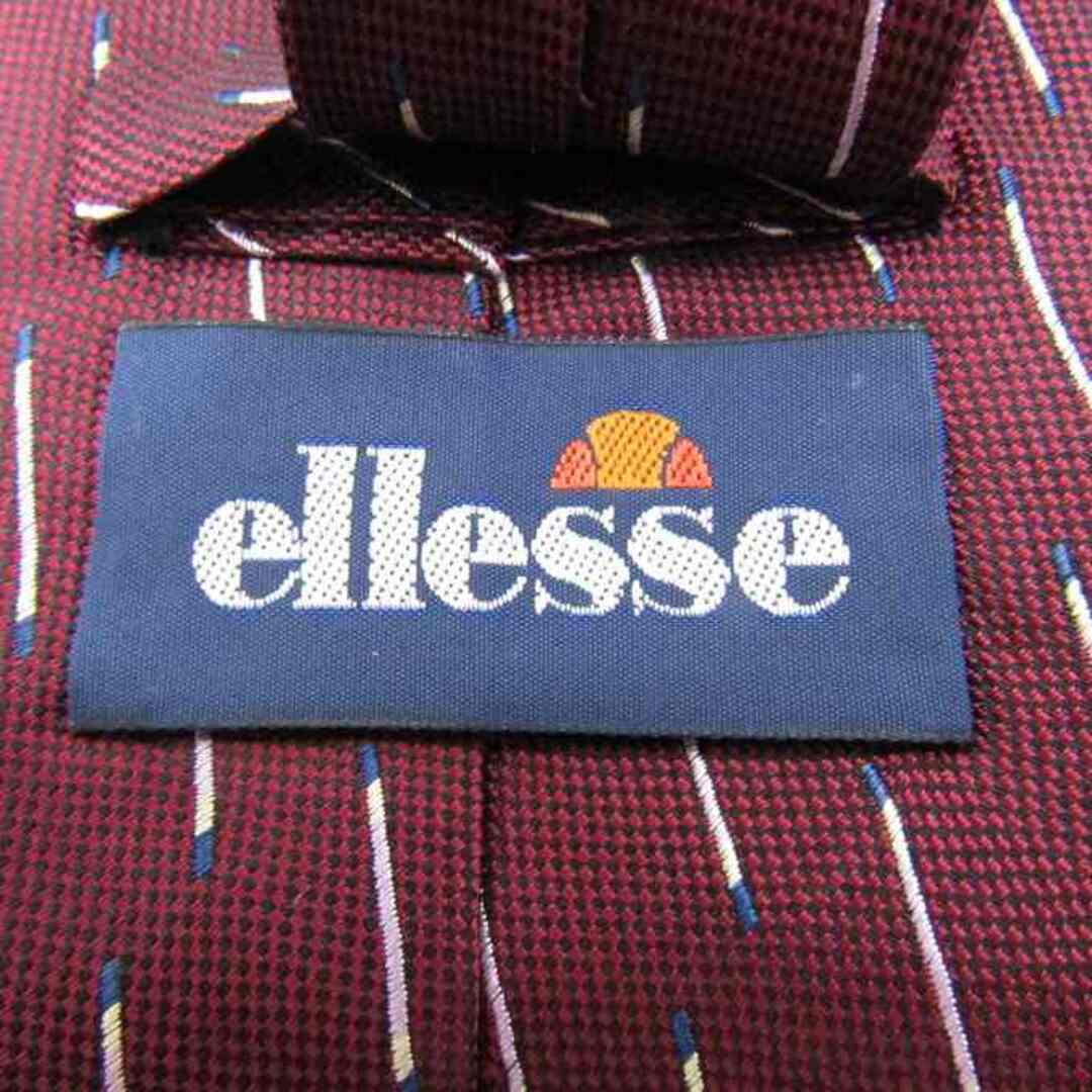 ellesse(エレッセ)のエレッセ ブランドネクタイ パネル柄 バーチカルストライプ シルク メンズ ブラウン ellesse メンズのファッション小物(ネクタイ)の商品写真