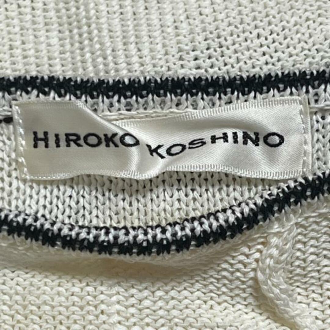 HIROKO KOSHINO(ヒロココシノ)のHIROKO KOSHINO(ヒロココシノ) 七分袖セーター サイズ38 M レディース - アイボリー×黒 レーヨン、指定外繊維 レディースのトップス(ニット/セーター)の商品写真