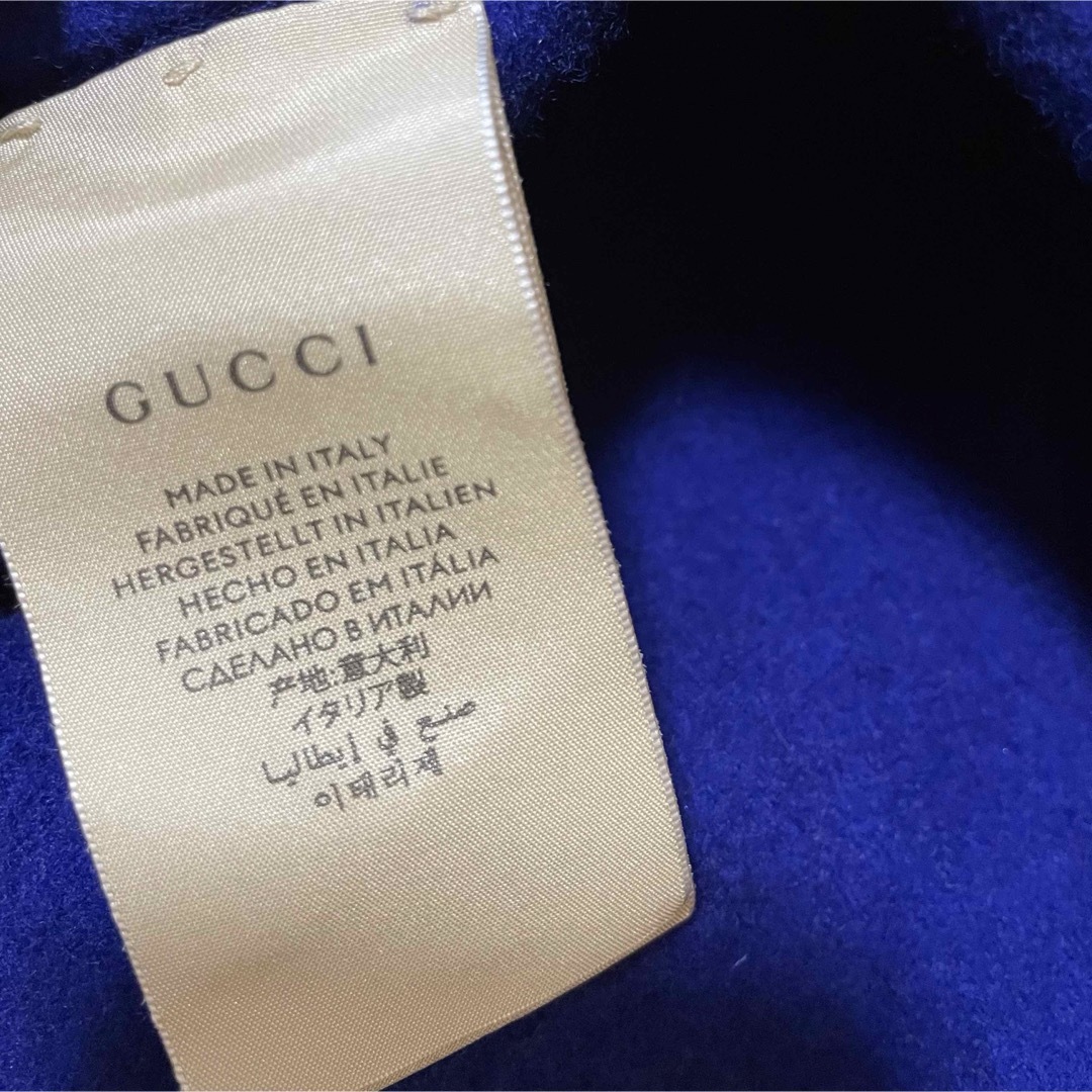 Gucci(グッチ)の⚫︎GUCCIグッチ22awコバルトブルーベレー帽 レディースの帽子(ハンチング/ベレー帽)の商品写真