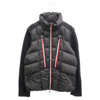 モンクレール(MONCLER)のMONCLER モンクレール 18AW MAGLIONE TRICOT CARDIGAN マリオーネ トリコ カーディガン ニット切替ダウン ジップアップパーカー ブラック D20979421400 98177(フライトジャケット)