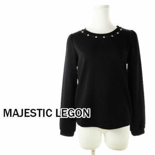 マジェスティックレゴン(MAJESTIC LEGON)のマジェスティックレゴン ビーズ刺繍 ブラウス M 黒 230428CK24A(シャツ/ブラウス(長袖/七分))