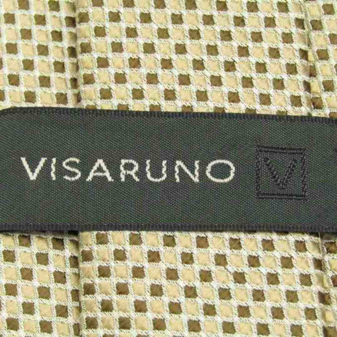 ヴィサルノ ブランドネクタイ チェック柄 格子柄 シルク 日本製 メンズ ベージュ VISARUNO メンズのファッション小物(ネクタイ)の商品写真
