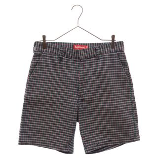 シュプリーム(Supreme)のSUPREME シュプリーム 18SS Work Shorts Purple Plaid ワークショーツ ハーフショートパンツ ピンク/グリーン パープルプレイド ハウンドトゥース柄 千鳥格子(ショートパンツ)