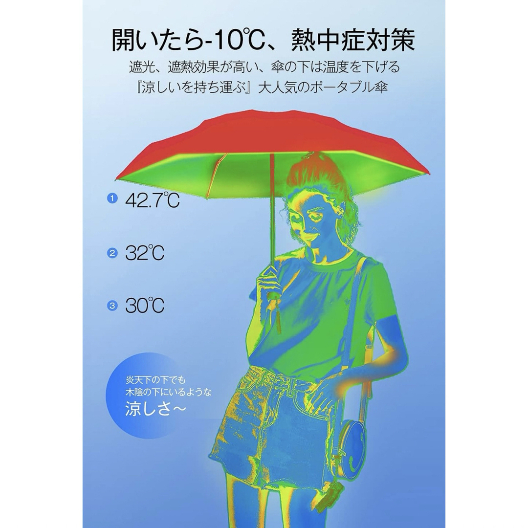 日傘 UVカット ワンタッチ 自動開閉 折りたたみ傘 晴雨兼用 多層生地設計 レディースのファッション小物(傘)の商品写真